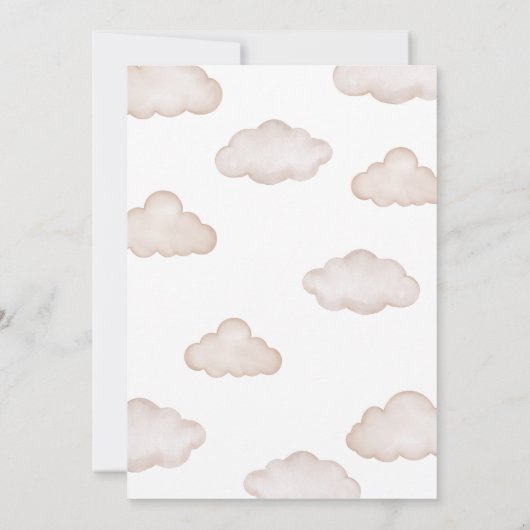 茶色のベビークマのバルーンベビーシャワー 招待状 (裏面)