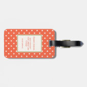 茶色のベビーモンキーおしゃぶり水玉模様 ラゲッジタグ (裏面横)