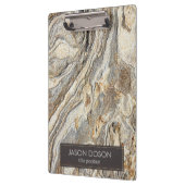 茶色のベージュと灰色の大理石のパターン クリップボード (左)