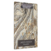 茶色のベージュと灰色の大理石のパターン クリップボード (右)