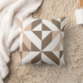 茶色のベージュのジオメトリックキューブパターン クッション (ブランケット)