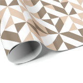 茶色のベージュのジオメトリックキューブパターン ラッピングペーパー (ロールコーナー)