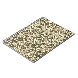 茶色のベージュのトーンで重なり合う小さな正方形 ノートブック