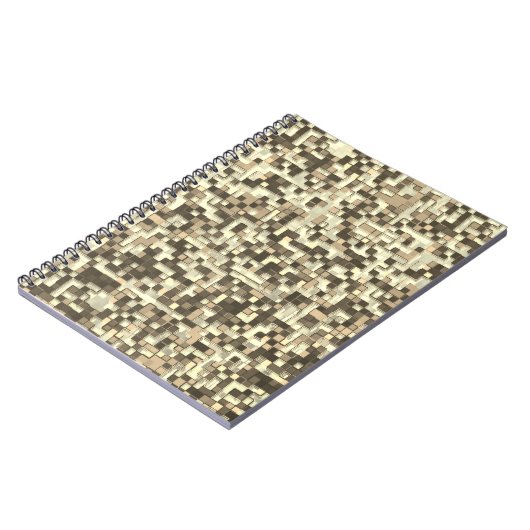 茶色のベージュのトーンで重なり合う小さな正方形 ノートブック (左側)