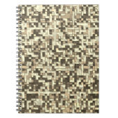 茶色のベージュのトーンで重なり合う小さな正方形 ノートブック (正面)