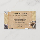 茶色のベージュヴィンテージテクスチャ 名刺 (裏面)
