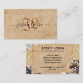 茶色のベージュヴィンテージテクスチャ 名刺 (正面/裏面)