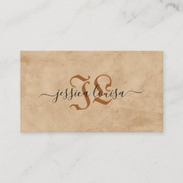 茶色のベージュヴィンテージテクスチャ 名刺