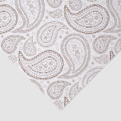 茶色のペイズリーパターンオンホワイトティッシュペーパー 薄葉紙 (詳細)