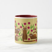 茶色のペット猫のマグカップ マグカップ (中央)
