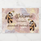 茶色のペリカンまたはタカの羽 スパークリングワインラベル (シングルラベル)