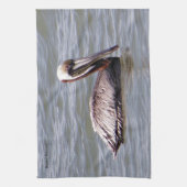 茶色のペリカンキッチンタオル キッチンタオル (縦)