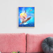 茶色のペリカンサンキス島 キャンバスプリント (インサイチュ (リビング))