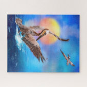 茶色のペリカンサンキス島 ジグソーパズル (横)