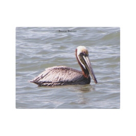 茶色のペリカンメタルウォールアート メタルプリント