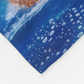 茶色のペリカン太陽のキス島#1 フリースブランケット (角)