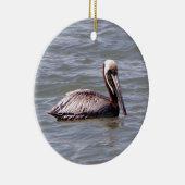 茶色のペリカン飾り セラミックオーナメント (右)