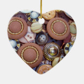 茶色のボタン、クリスマスオーナメント セラミックオーナメント (裏面)