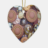 茶色のボタン、クリスマスオーナメント セラミックオーナメント (左)