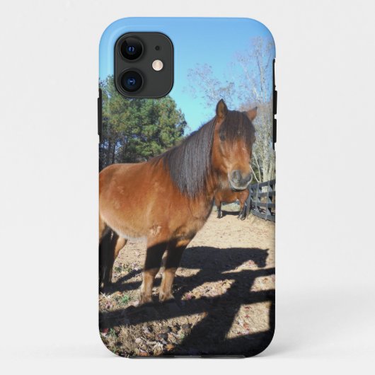 茶色のポニーとターコイズブルーの空 Case-Mate iPhoneケース (裏面)