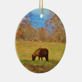 茶色のミニチュアポニー セラミックオーナメント (右)