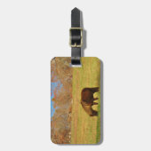 茶色のミニチュアポニー ラゲッジタグ (正面縦)