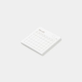 茶色のミニマリストの月プランナーカレンダー ポストイット (アングル)