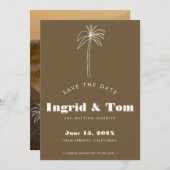 茶色のミニマリストの熱帯 セーブザデート (正面/裏面)