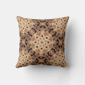 茶色のメダリオンを持つ装飾用クッション クッション (裏面)