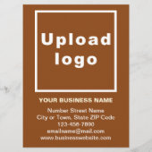 茶色のメニューカードのビジネス製品と価格 メニュー (裏面)