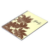茶色のメープルリーフスタンプ ノートブック (左側)