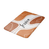 茶色のモダンな幾何形状パターン名 バスマット (アングル)