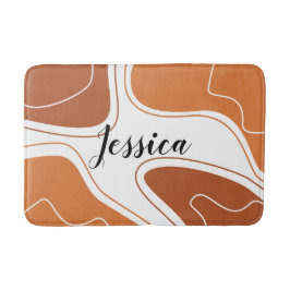 茶色のモダンな幾何形状パターン名 バスマット