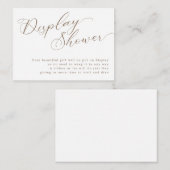 茶色のモダンスクリプトブライダルシャワー表示シャワー エンクロージャーカード (正面/裏面)