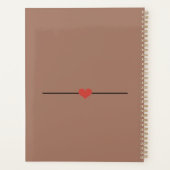 茶色のモダンスクリプト名レシピエイブリミニバインダー プランナー手帳 (裏面)