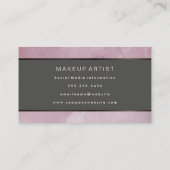 茶色のモダンメタリックグランジトリム付きピンク 名刺 (裏面)