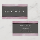 茶色のモダンメタリックグランジトリム付きピンク 名刺 (正面/裏面)