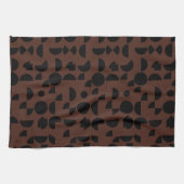 茶色のモダン幾何エレガント部部族 キッチンタオル (横)
