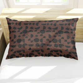 茶色のモダン幾何エレガント部部族 枕カバー