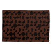 茶色のモダン幾何エレガント部部族 枕カバー (裏面-左)