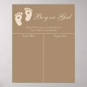 茶色のモダン足跡の性別の予測を明らかにする ポスター (正面)