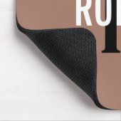 茶色のモダン黒モノグラム名men's s マウスパッド (コーナー)