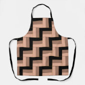 茶色のモチャ黒い幾何学長方形 エプロン (正面)