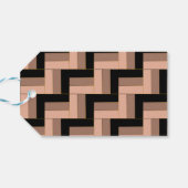 茶色のモチャ黒い幾何学長方形 ギフトタグ (裏面横)