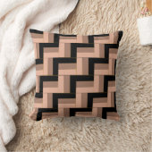 茶色のモチャ黒い幾何学長方形 クッション (ブランケット)