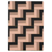 茶色のモチャ黒い幾何学長方形 クリップボード (裏面)