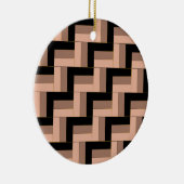 茶色のモチャ黒い幾何学長方形 セラミックオーナメント (右)