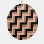 茶色のモチャ黒い幾何学長方形 セラミックオーナメント (左)