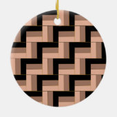 茶色のモチャ黒い幾何学長方形 セラミックオーナメント (裏面)