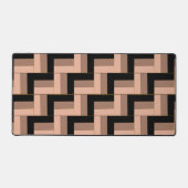 茶色のモチャ黒い幾何学長方形 デスクマット (正面)